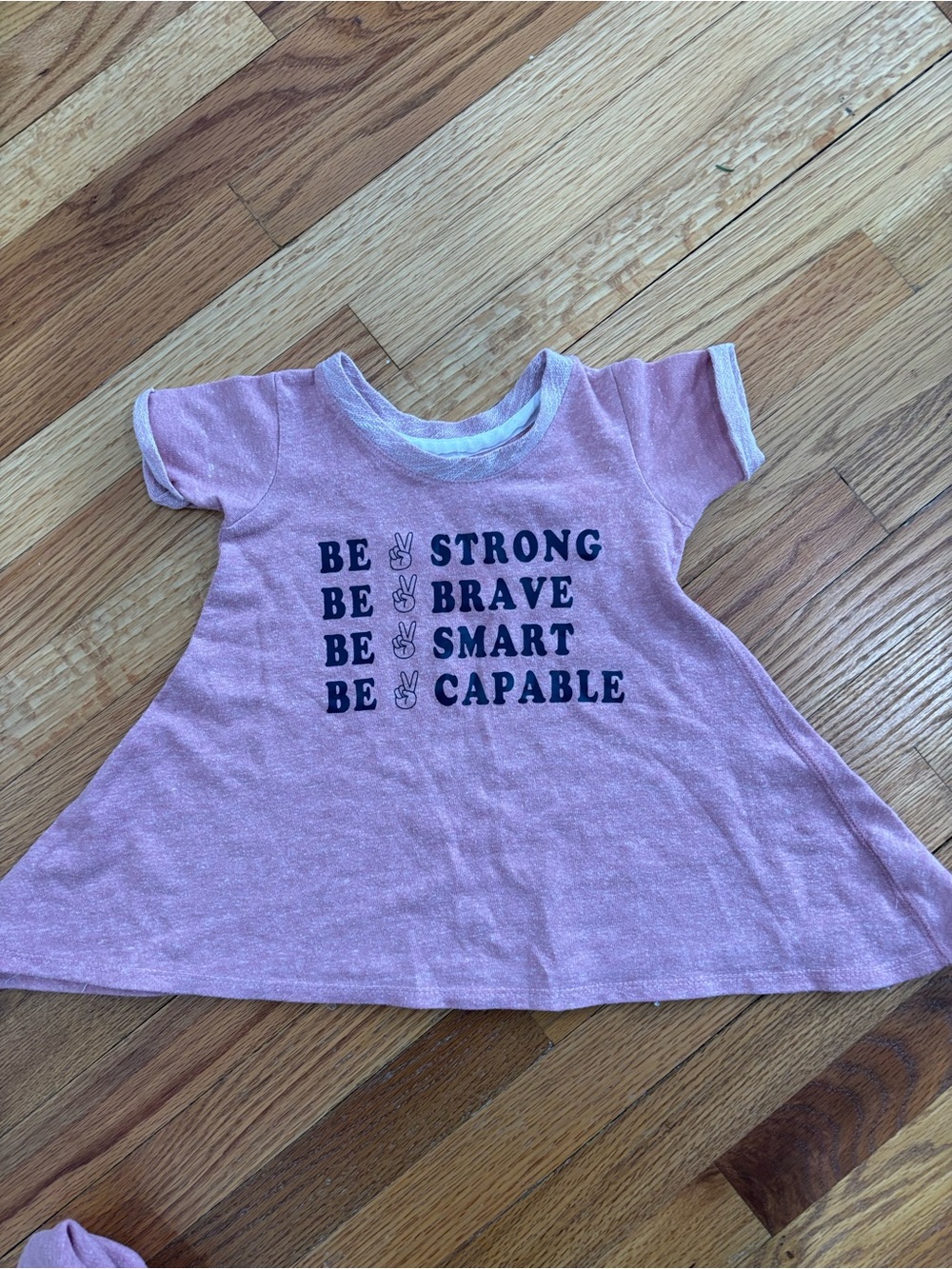 Rabbit Skins Toddler Girl Pink 'Be Strong Be Brave' sweatshirt tunic 2T